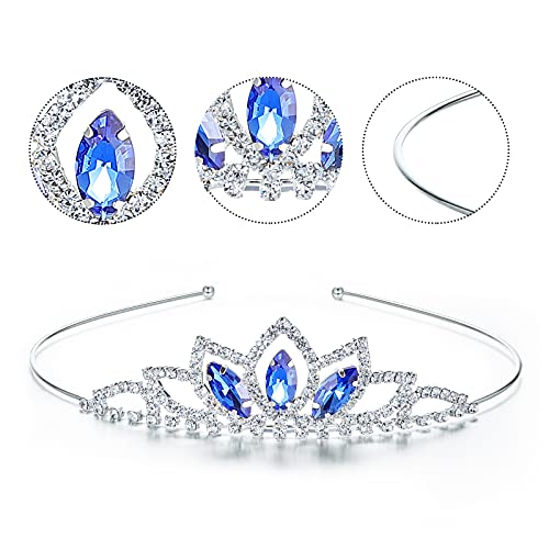 Hicarer 10 Pieces Little Girls Princess Crown Colorful Dazzling Tiara Crystal Headband Sparkly Alloy Rhinestone Dress up Costume Headpieces Birthday Gift Wedding Crown Party Prom Toddler Hair Decor - Thumbnail 4