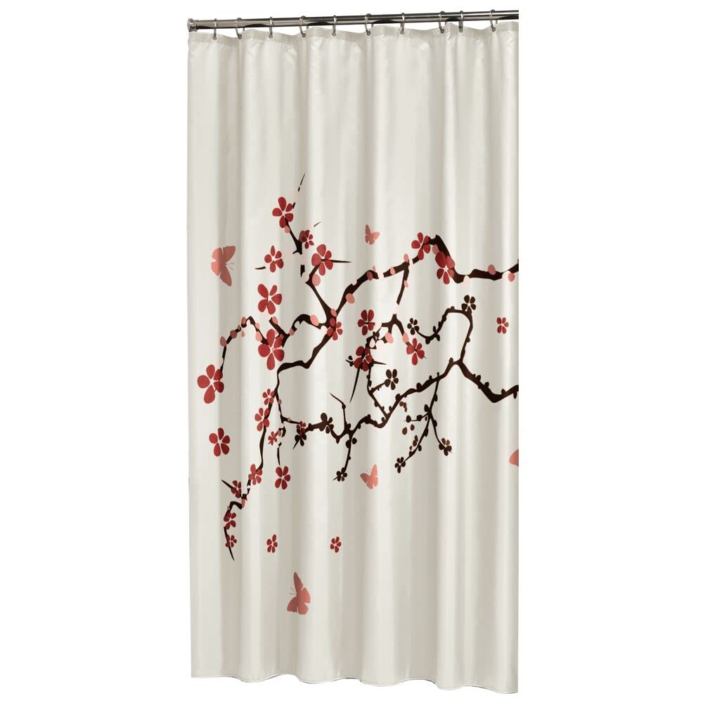 Sealskin Blossom, Rideau de douche, Polyester, 180x200 cm, Rouge