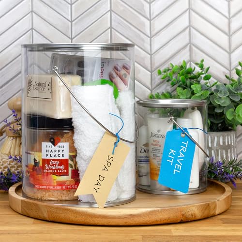 Cornucopia Brands Clear Plastic Paint Cans (Gallon and Quart Combo, Set of 2); Paint Buckets for Decor & Crafts; Not Intended for Liquid or Heavy Objects - Thumbnail 5