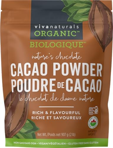 Viva Naturals Organic Cacao Powder, 2lb - Unsweetened Cocoa Powde...