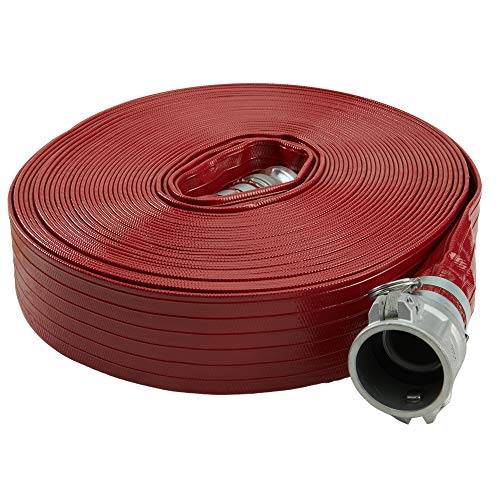 Pump Water Hose - Red Pvc Drain Backwash Discharge Hose - Camlock Fittings 2" X 100' #TOP2