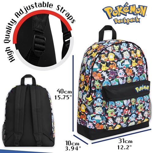 Pokemon Backpack for Kids Teens Boys Girls Pikachu Anime Bookbag Daypack Bag School Sports Gifts for Kids (Multi AOP)3