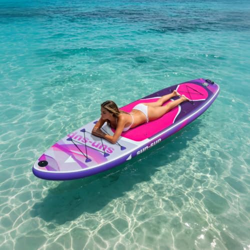 Image of Inflatable Stand Up Paddle Board Extra Wide SUP Board with Removable Fin with Premium SUP Paddle Board Accessories, Wide Stable Design, Non-Slip Comfort Deck for Youth & Adults