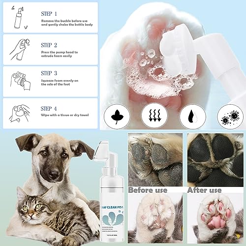 Miniatura 5 de Kit De Espuma De Garra Limpia Para Perros Con Toalla De Microfibra Espumosa Sin Agua De 150 Ml 5.12fl.Oz, Recortador De Garras Eléctricas Sin Cuerda, Cortauñas Para Perros Y Gatos Con Luz Led