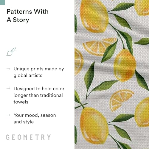 GEOMETRY Spring Kitchen Towels - Quick Dry Microfiber Cloth Spring & Summer Dish Towels for Kitchen Drying - Premium Quick Dry Towel - Lemon Delight, 18" x 30" - 1-Pack - image 5