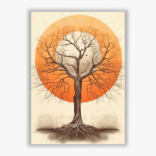 Impression botanique Arbre de vie Solstice Tree cadre Soleil Taille M - 2