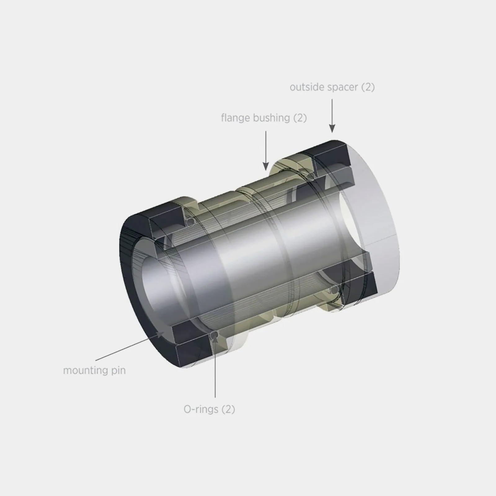 Fox Shox Shock Mount Hardware w/Crush rondella M8x30.00mm