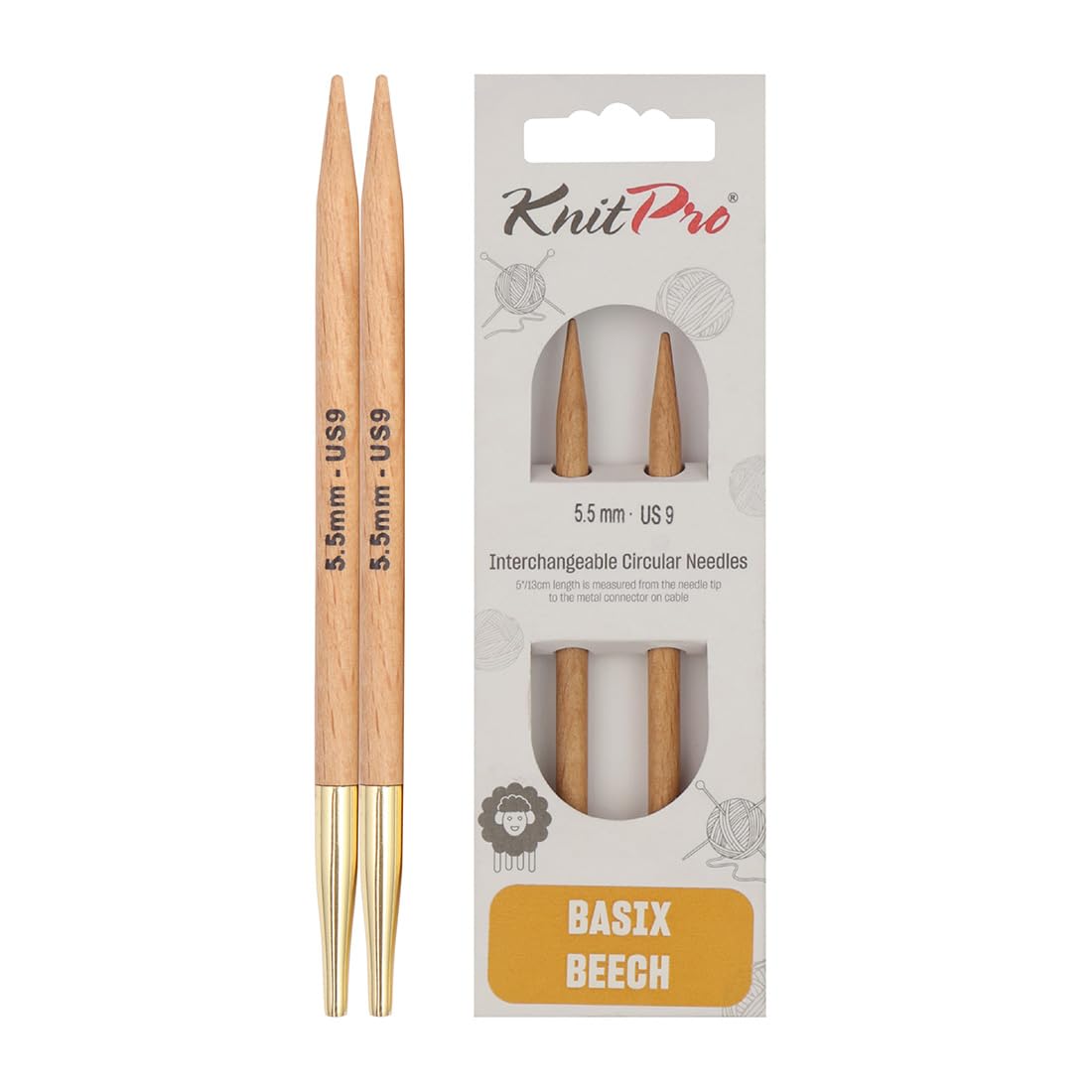 Knitpro - Knitpro Basix Special Birch (5,50 Mm) Punte A Maglia Intercambiabile - 1 Unità-image