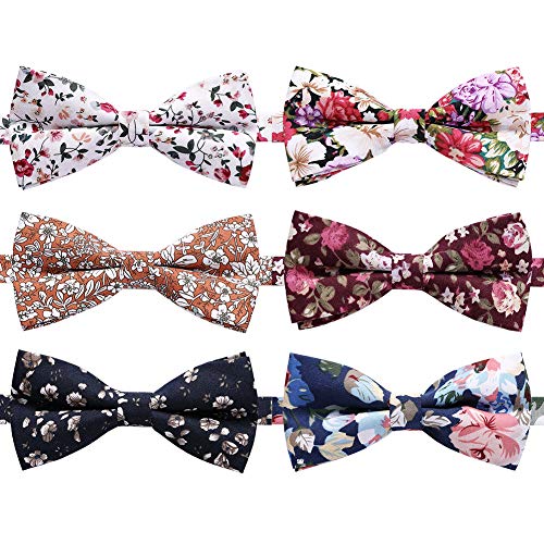 Image of AUSKY 8 PACKS Elegant Adjustable Pre-tied Bow Ties for Men Boys (1&4&5&6&8 Pack for option)