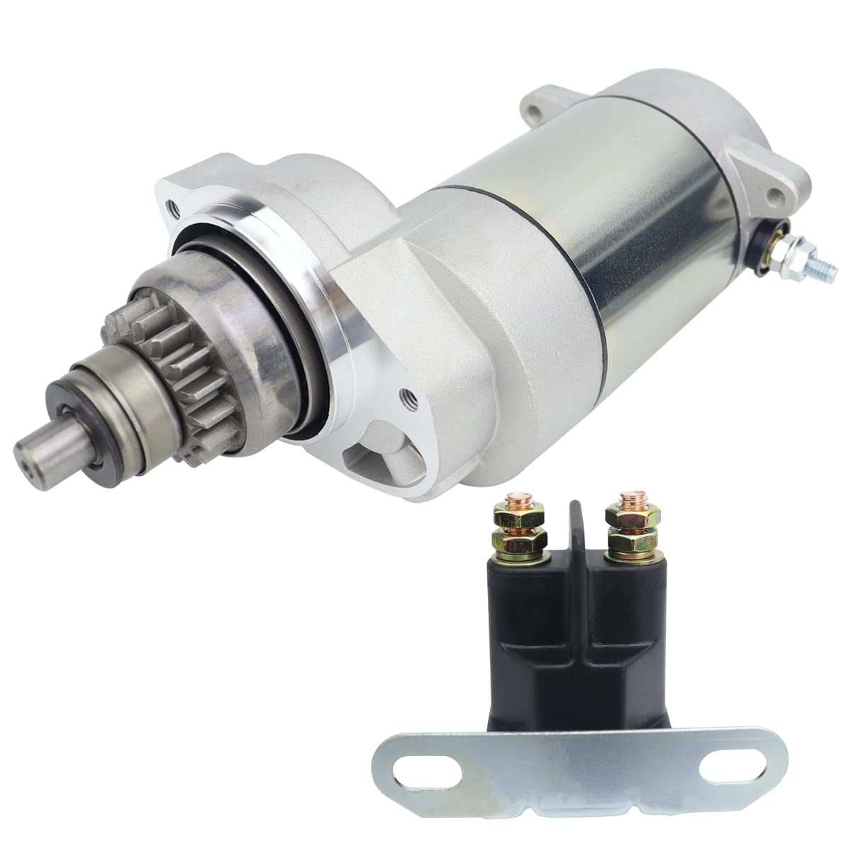 Starter & Bendix & Relay for Polaris Trail Blazer 250 2005 2006, 3085393 SM13298 SM-8 18331 18331N 410-54006 41054006 SMU0034 495714 49-5714 PA-101 PA-101A 113527