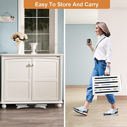 Soctone Rv Step, Adjustable Height Folding Platform Step With Non-Slip Rubber Feet, Reflective Strips, Handle And Glow In The Dark Tape, Aluminum Step Stool Can Support Up To 1000Lbs #TOP5