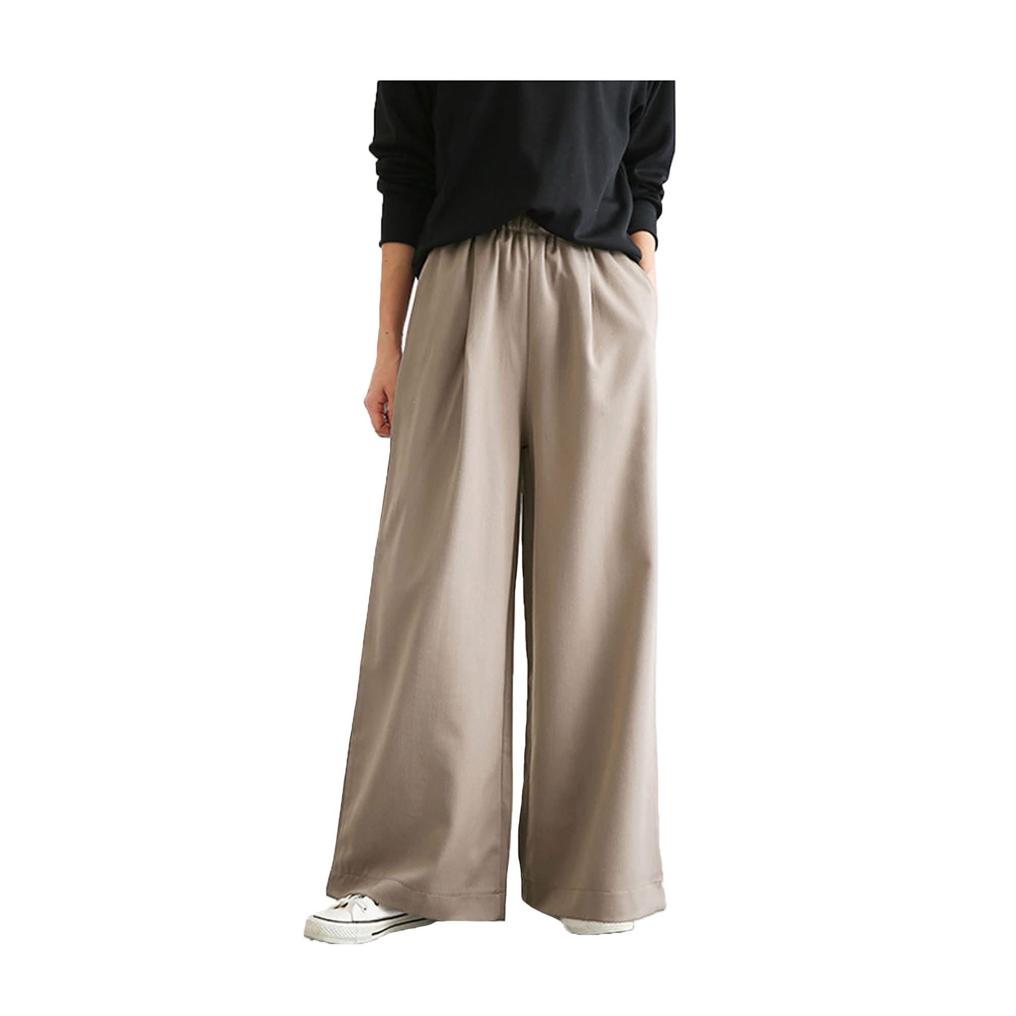 Womens Pants Loose Straight Pants Elastic high Waist Casual Wide Leg Pants