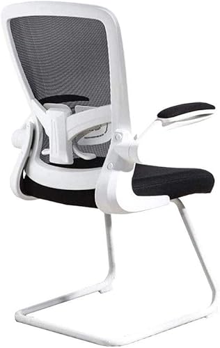 Silla de oficina ejecutiva ergonómica con respaldo medio y reposabrazos acolchados, altura ajustable del asiento