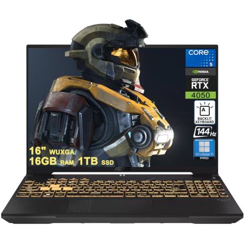 Image of ASUS TUF Gaming F16 Laptop 16 inch WUXGA IPS 144Hz Intel 8-core Core 5 210H 64GB RAM 1TB SSD GeForce RTX 4050 RGB Backlit Thunderbolt Win11Pro ICP Hub