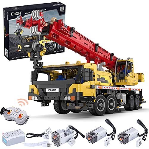 Foxom Technik Kran LKW Bausteine Bausatz, CADA Kranwagen Konstruktionsspielzeug mit Motor Kit, Kompatibel mit Lego…