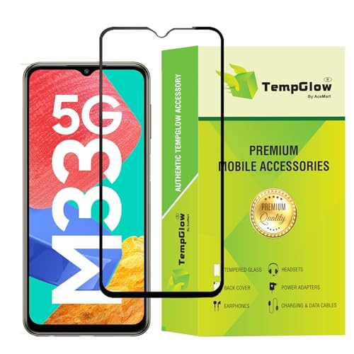 Image of Screen Protector for Samsung Galaxy M33 5G (Black) Tempered Glass Edge-to-Edge 6D Screen Guard With Installation Kit
