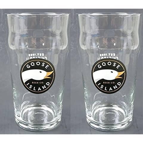 Set of 2 Goose Island Beer Nonic Pint Glasses Cover