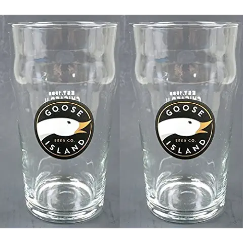 Set of 2 Goose Island Beer Nonic Pint Glasses Cover