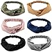 Yeshan Women and Girls Stretch Criss Cross Fashion Headband/Bandana/Turban/Headwrap Knotted Hairband,pack of 6