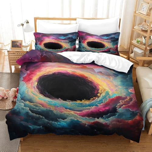Housse de couette microfibre de qualité supérieure impression 3D vortex 260x220 - 3