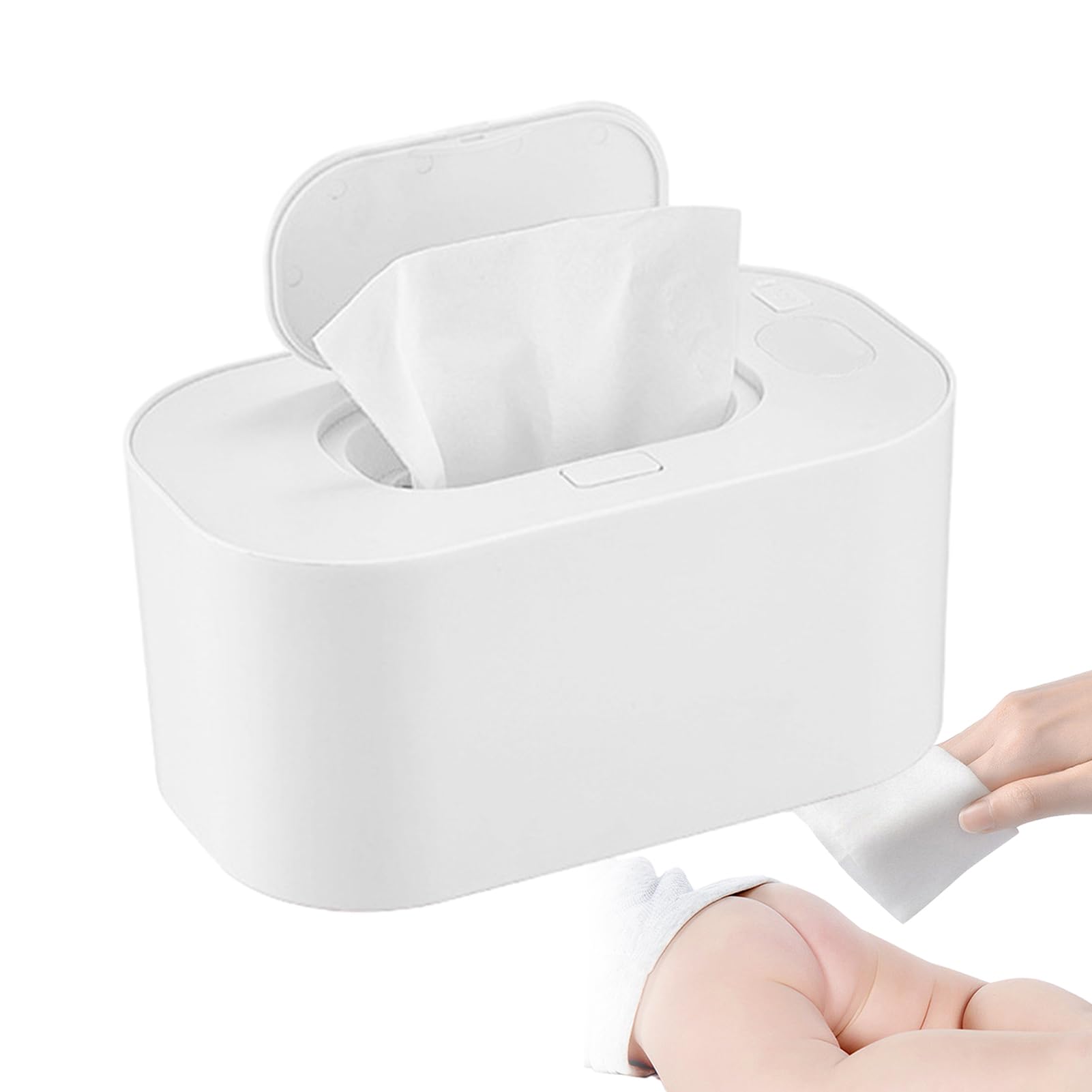 Calentador de toallitas para bebés – Dispensador USB de toallitas húmedas para bebés | Calentador de toallas húmedas USB para bebés para el hogar, la habitación del bebé, los viajes, Blanco