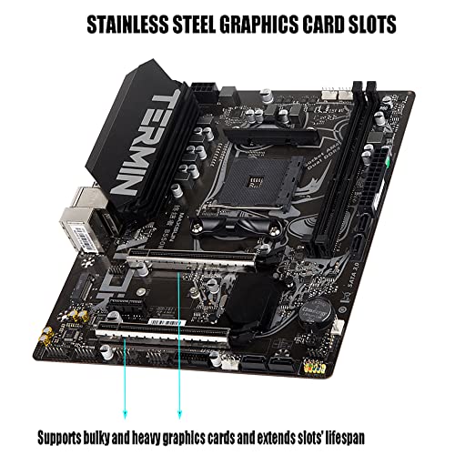 Image of MAXSUN Motherboard B550 Terminator Gaming M-ATX PC Motherboard AMD AM4 Zen 3, DDR4, PCIe 4.0, M.2, SATA 6Gb /s, USB 3.2 HDMI /VGA, Micro ATX AMD for Ryzen 5000 & 3000 Series Processors