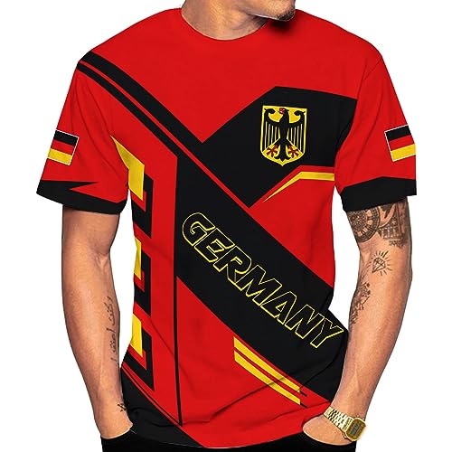 Riveprints Personalized Germany Shirt, Germany Flag Coat of Arms Eagle T-Shirt, Deutschland Flag of German Shirt Men S-5XL (GMN 2)