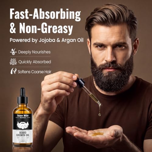Image of ISNER MILE Beard Oil for Men Hydrating & Moisturizing, Unscented, 3.5 fl Oz