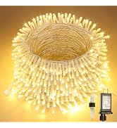 YOUNGAR 98FT String Lights Outdoor, 8 Modes Fairy Twinkle Christmas 200 LED Lights, 30V Plug-in f...