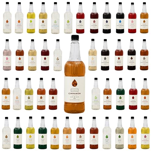 IBC Simply Coffee Syrup Pick N Mix - Create Custom Syrup Combo with 67+ Flavours | Butterscotch, Caramel, Cheesecake, Cherry | 2 Pack (1ltr each)- Perfect Syrup Gift Set for Coffee Lovers