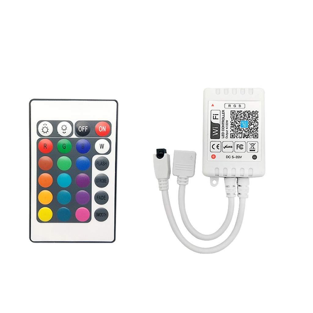Taśma LED WiFi, zmieniająca kolor, łańcuch świetlny RGB, elastyczna taśma LED z kontrolerem WiFi, zastosowanie w sypialni, na imprezę i jako dekoracja wakacyjna, 5 m, 150 diod LED