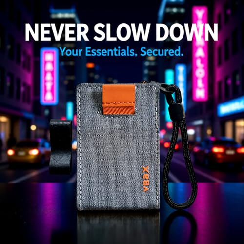 Image of RFID Minimalist Slim Wallet for Men and Women, Holds Up to 12 Cards, Cash, Key Thin and Lightweight Credit Card Holder (Grey Microfiber - Ember Edition)