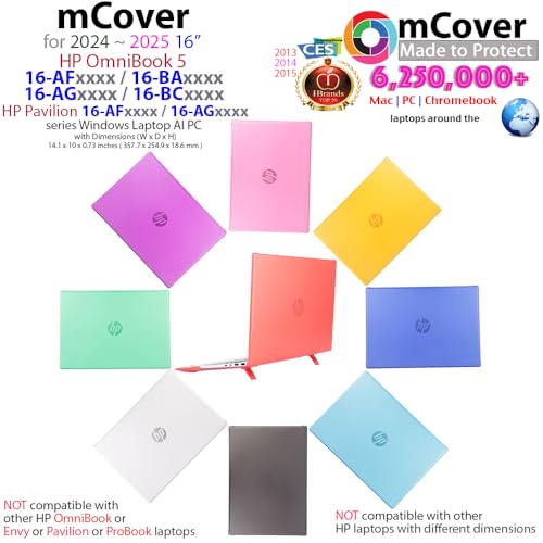 Funda mCover rígida morada para HP Pavilion 16-AF Windows AI PC 3