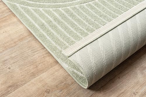 the carpet Santo Plus - Teppich für Wohnzimmer & Schlafzimmer, Hochwertig, Pflegeleicht & Langlebig, Modernes Design, auch für Outdoor geeignet, Grün, 120 x 160 cm