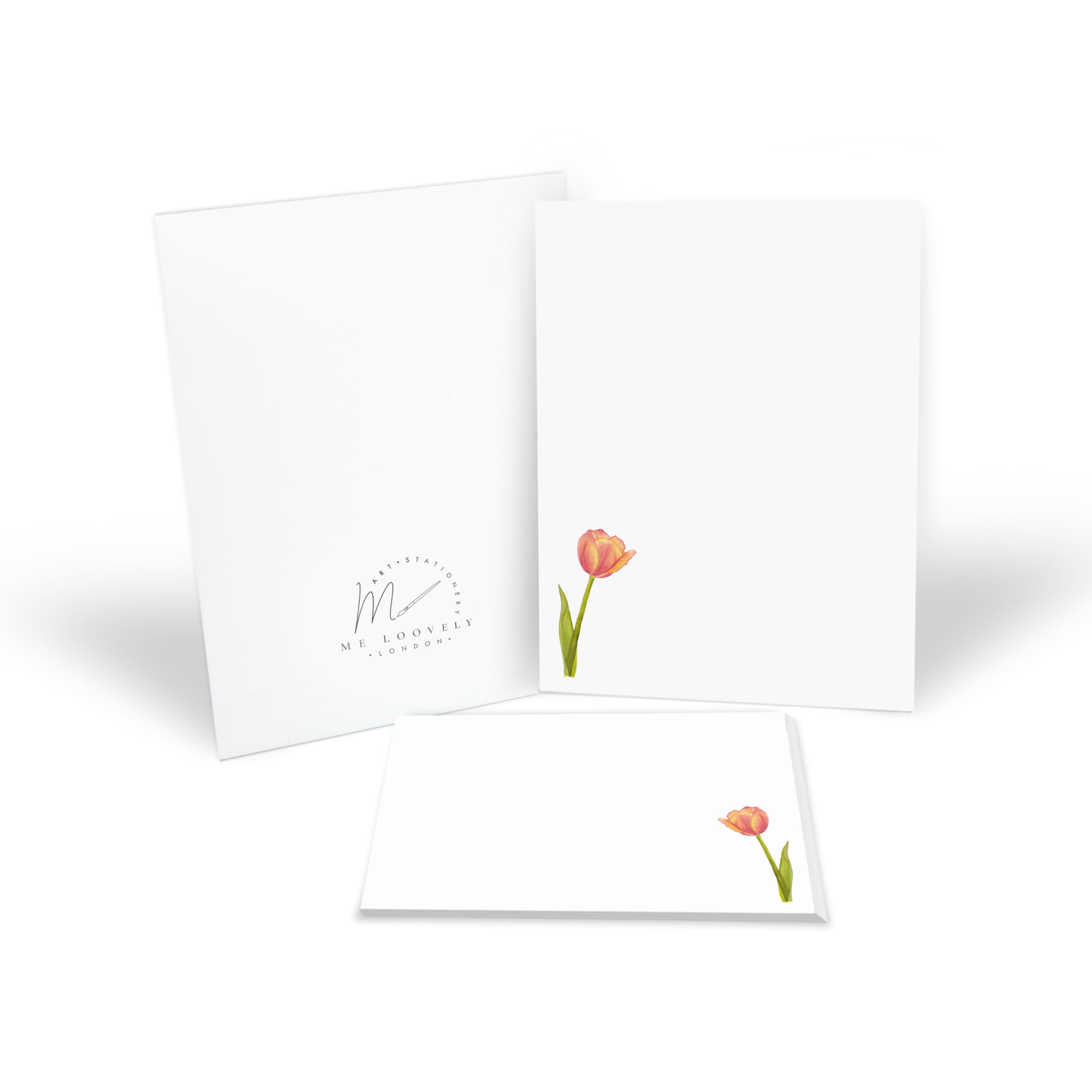Me Loovely Tulip Letter Writing Paper and Envelopes Set Stationery Supplies for School Home & Office, cream, 10 - WITH Gift Envelope