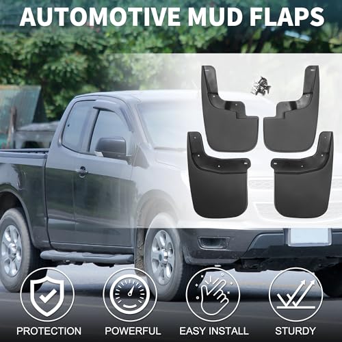 Image of Mud Flap Splash Guard for Chevrolet Colorado 2015-2022 Durable | Front & Rear Side Mudflaps with Mount Accessor 1 Set