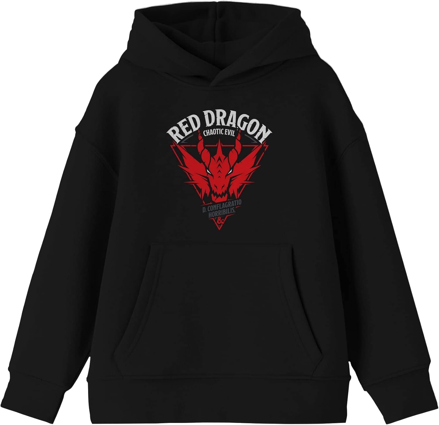 Bioworld Dungeons & Dragons Red Dragon Chaotic Evil Boy's Black Sweatshirt