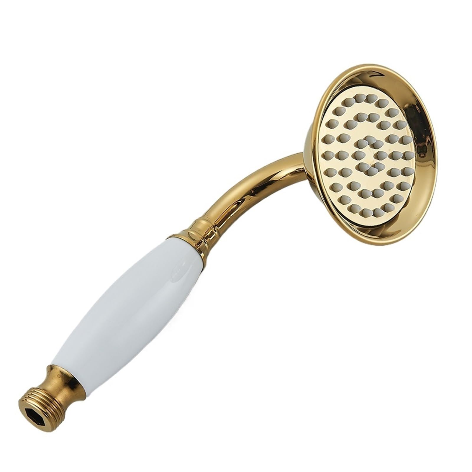 Shower Head Vintage Bathroom Shower Head Ceramic Brass Wall Mounted Bath Faucet Sprayer Hardware Accessory Hand Showerhead(Golden B)