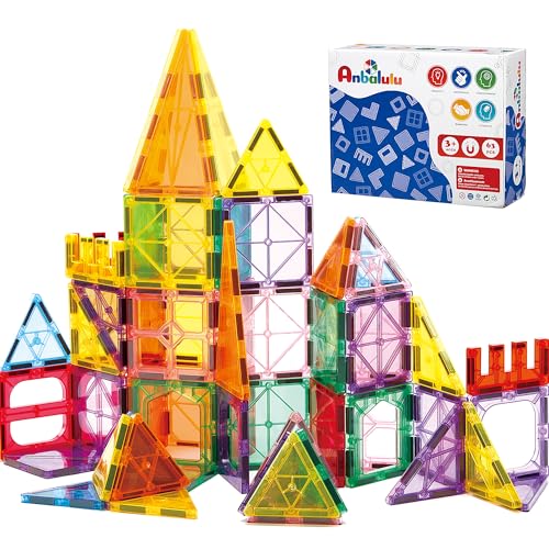 Anbalulu Magnetic Tiles 63-Piece Building Set