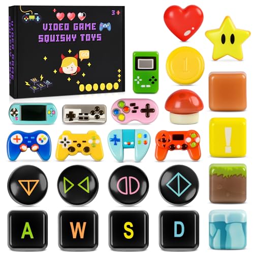 TUWUNA Video Game Party Favors for Kids 24PCS Gamer Squishy Toys,Classroom Prizes Pinata Goodie Bag Stuffers Birthday Gifts for Boys & Girls