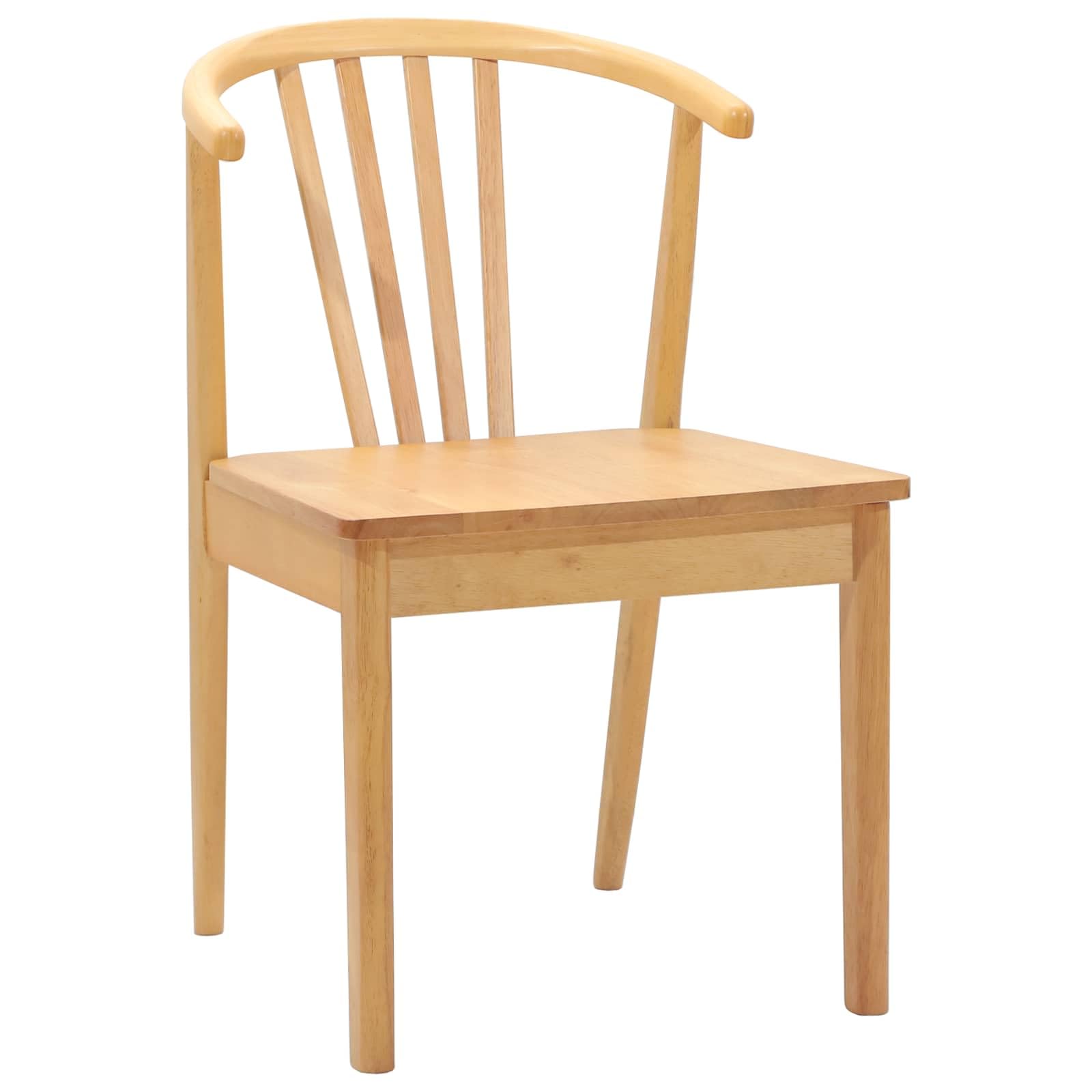 Set di 2 sedie per sala da pranzo in legno massello naturale