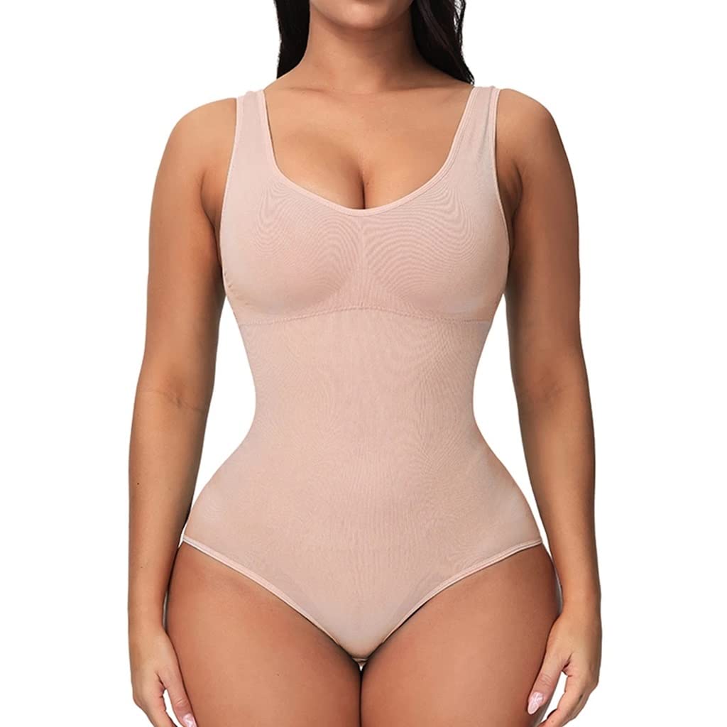 Damskie body gorsetujące talię Slim Full Body Shapewear Bezszwowe kombinezony z okrągłym dekoltem Topy wyszczuplające brzuch