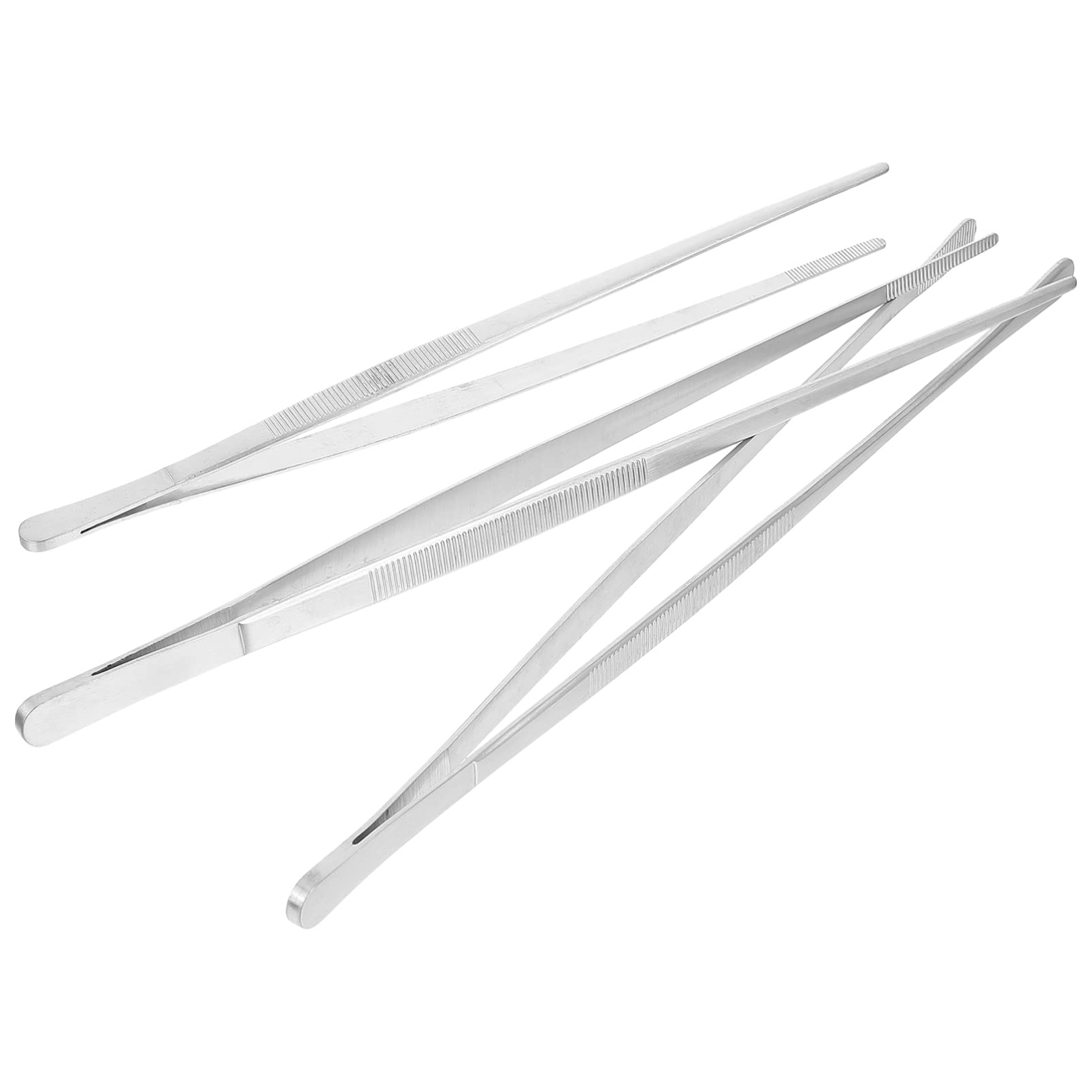 ACiyD Lot de 3 Pinces à Steak en Acier Inoxydable avec Embouts dentelés de précision pour la réparation de la beauté médicale (Argent)