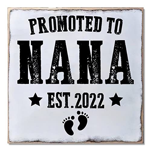 Plaque en bois Promoted to Nana, décoration murale haut de gamme 40cm