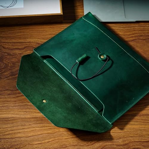 Porte-documents en cuir raffiné avec fermeture à cordon chic pour ordinateur - 4