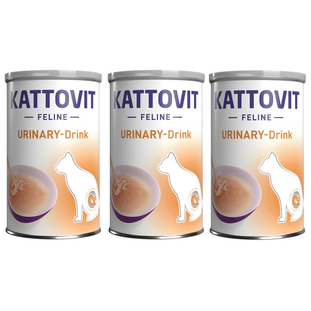 Kattovit Urinary Chicken Drink | Pack of 3 | 3 x 135ml | Complementary Food for Cats with Relapses of Struvite Stones | May Help Increase Fluid Intake