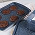 Russell Hobbs COMBO-5439 Nightfall Stone Oven Trays Non Stick - 2 Piece Baking Tray, Roasting Tray, 38 cm Oven Baking Sheet and Roaster, Oven Safe to 220C, Easy Clean, Blue Marble Carbon Steel