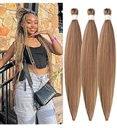 Brown Blonde Braiding Hair Pre Stretched Box Braids Hair Extension for Braiding 27/30/613 Mixed B...