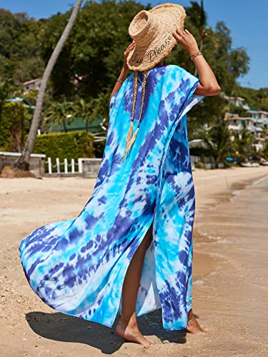 Image of NFVNKJ Women's Plus Size Beach Lounge Kaftan Maxi Dress Swimsuit Coverup for Women