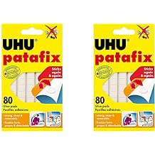 UHU Patafix Glue Pad Removable Reusable White 80 Pads 2xPack